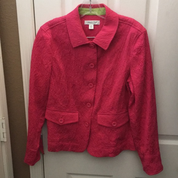Ladies’ Coldwater Creek Print-on-Print Textured Jacket (P12) - Picture 1 of 11
